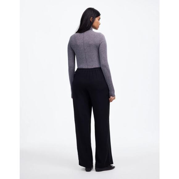 Madewell Tall Pull-On Straight Pants in Crepe True Black Size tall Large NT495 - Picture 5 of 6
